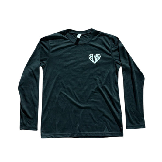Full Hearts Long Sleeve Active T-Shirt in Black