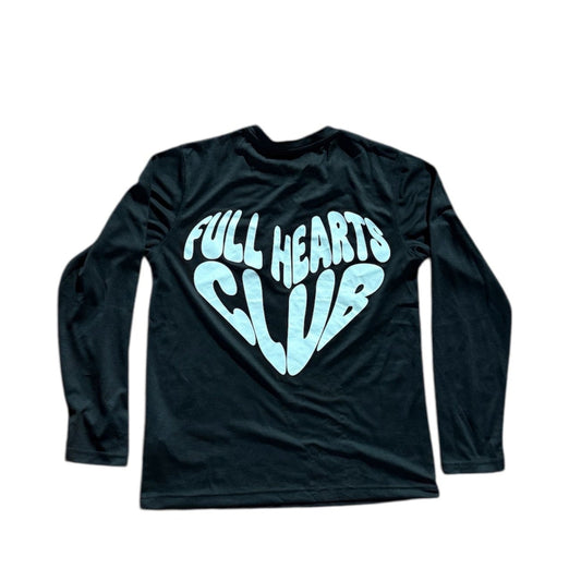 Full Hearts Long Sleeve Active T-Shirt in Black